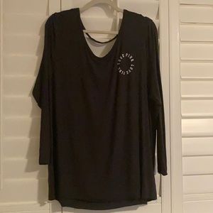 PINK Dark Grey Long Sleeve, Open Back - Medium